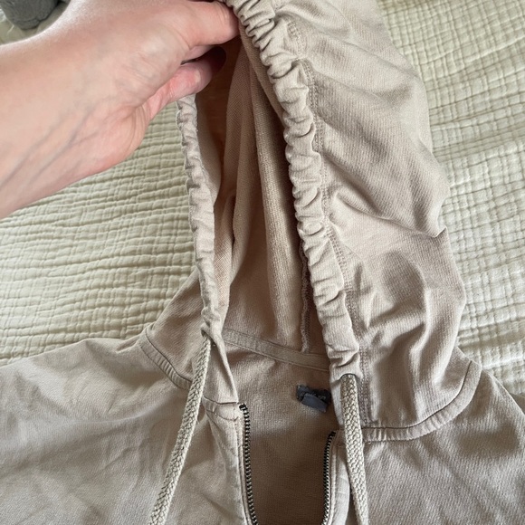 Aerie half zip oversized Henley hoodie tan color size XS pullover - Picture 5 of 6